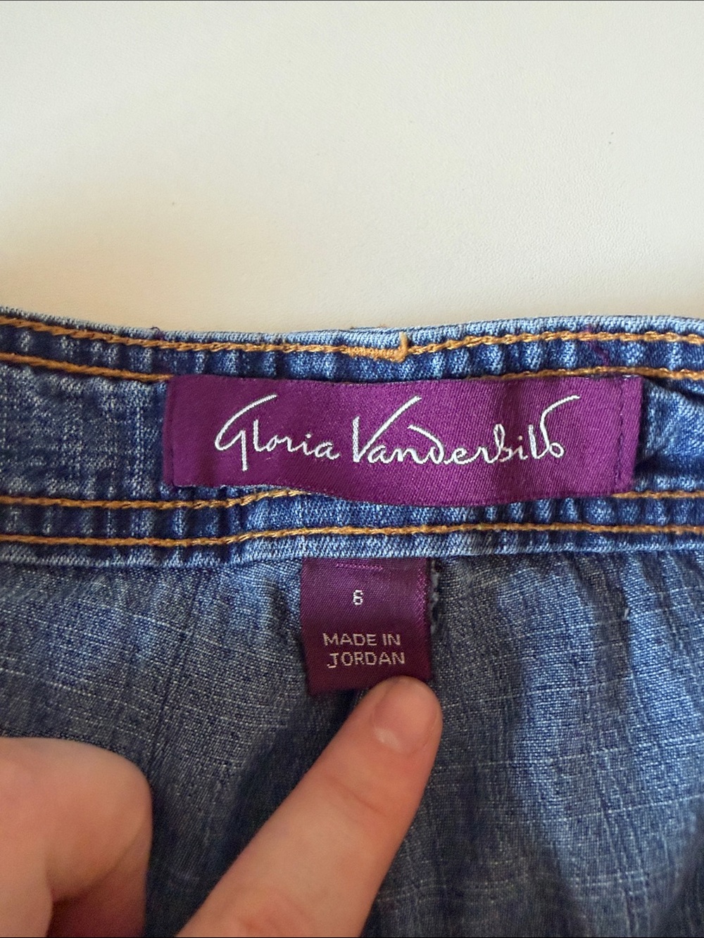 Gloria Vanderbilt Y2K Micro Cargo Pocket 90’s Style Blue Jean Denim Skort Size 6 - Picture 12 of 15